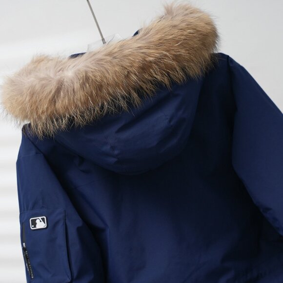 MLB Dark Blue Hooded Down Jacket - Picture 3 of 9